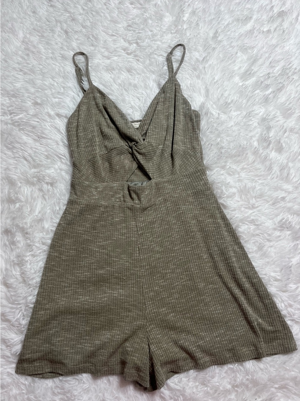 Miss Love Knit Twist-Front Romper